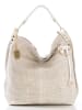 Anna Morellini Leder-Shopper "Caroline" in Beige - (B)42 x (H)38 x (T)17 cm