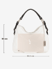 Anna Morellini Leren schoudertas "Noemi1" wit - (B)30,5 x (H)26 x (D)9 cm