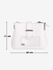 Anna Morellini Leder-Umhängetasche "Ciosa" in Weiß - (B)22 x (H)17 x (T)10 cm