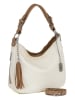 Anna Morellini Leren schoudertas "Fiorella" crème - (B)30 x (H)27 x (D)9 cm