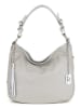 Anna Morellini Leren schoudertas "Fiorella" grijs - (B)30 x (H)27 x (D)9 cm