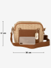 Anna Morellini Leder-Umhängetasche "Ilaria" in Beige/ Hellbraun - (B)20 x (H)17 x (T)8 cm