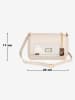 Anna Morellini Leder-Umhängetasche "Matalia" in Beige - (B)22 x (H)17 x (T)9 cm
