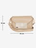 Anna Morellini Leder-Umhängetasche "Terina" in Beige - (B)22 x (H)16 x (T)6,5 cm