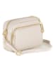 Anna Morellini Leder-Umhängetasche "Tabita" in Beige - (B)22 x (H)15 x (T)10 cm