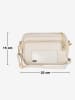 Anna Morellini Leder-Umhängetasche "Tabita" in Beige - (B)22 x (H)15 x (T)10 cm