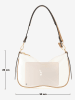 Anna Morellini Leder-Schultertasche "Pupetta" in Creme - (B)30 x (H)20 x (T)12 cm