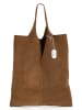 Anna Morellini Leder-Schultertasche "Rossana" in Hellbraun - (B)34 x (H)30 x (T)5 cm
