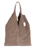 Anna Morellini Leder-Schultertasche "Rossana" in Hellbraun - (B)34 x (H)30 x (T)5 cm