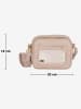 Anna Morellini Leder-Umhängetasche "Aldina" in Beige - (B)22 x (H)18 x (T)11 cm
