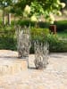 GILDE 2er-Set: Windlichter "Twigs" in Silber - (H)31 x Ø 13 cm