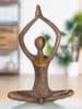 GILDE 2-delige set: deco figuren "Yogavrouw" lichtbruin - (B)24 x (H)37 x (D)12 cm