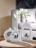 GILDE 2-delige set: vazen "Tonda" wit - (B)20 x (H)20 x (D)7 cm