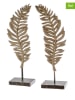 GILDE 2er-Set: Dekoaufsteller "Leaf" in Beige - (B)14 x (H)42 cm