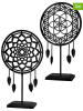 GILDE 2-delige set: decoratieve objecten "Ornament" zwart - (B)25 x (H)44 cm