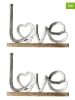 GILDE 2er-Set: Dekoaufsteller "Love" in Hellbraun/ Silber - (B)21 x (H)41 cm
