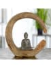 GILDE 2-delige set: decoratieve figuren "Buddha" lichtbruin - (B)21 x (H)22 x (D)6 cm
