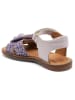 bisgaard Leder-Sandalen in Lila/ Dunkelblau