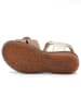 bisgaard Leder-Sandalen in Gold/ Braun