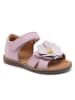 bisgaard Leder-Sandalen in Rosa/ Weiß