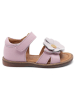 bisgaard Leder-Sandalen in Rosa/ Weiß