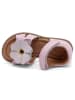 bisgaard Leder-Sandalen in Rosa/ Weiß
