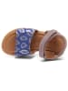 bisgaard Leder-Sandalen in Lila/ Blau/ Silber