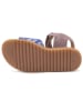 bisgaard Leder-Sandalen in Lila/ Blau/ Silber