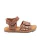 bisgaard Leder-Sandalen in Hellbraun/ Gold