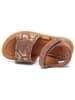 bisgaard Leder-Sandalen in Hellbraun/ Gold
