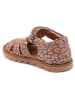 bisgaard Leder-Halbsandalen in Braun/ Rosa