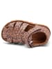 bisgaard Leder-Halbsandalen in Braun/ Rosa