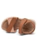 bisgaard Leder-Sandalen in Hellbraun/ Rosa