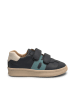 bisgaard Leder-Sneakers in Dunkelblau/ Beige/ Hellblau