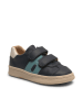 bisgaard Leder-Sneakers in Dunkelblau/ Beige/ Hellblau
