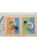 Remember 2-delige set: placemats "Hugo" blauw/turquoise/olijfgroen - (L)43,5 x (B)32 cm