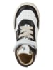 Primigi Leder-Sneakers in Weiß/ Schwarz/ Silber