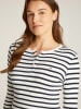TOMMY JEANS Longsleeve in Weiß/ Dunkelblau