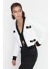 trendyol Cardigan in Creme/ Schwarz