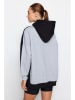 trendyol Hoodie in Schwarz/ Grau