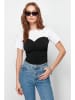 trendyol Bluse in Schwarz/ Weiß