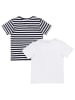 Dirkje 2-delige set: shirts wit/donkerblauw