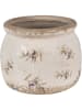 Clayre & Eef Bloempot beige/rood - (H)13 x Ø 16 cm