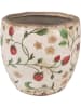 Clayre & Eef Blumentopf in Beige/ Rot - (H)14 x Ø 14 cm