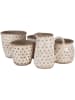 Clayre & Eef Bloempot beige/zwart - (H)13 x Ø 14 cm