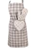 Clayre & Eef Schürze in Grau/ Creme - (L)85 x (B)70 cm