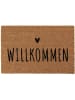 Clayre & Eef Kokos-Fußmatte in Hellbraun/ Schwarz - (L)60 x (B)40 cm