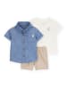 carter's 3-delige outfit blauw/beige/crème