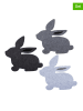 Nordheim 3er-Set: Tischsets in Grau/ Schwarz - (L)45 x (B)44 cm