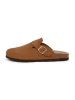 SABOKETS Leder-Clogs in Hellbraun